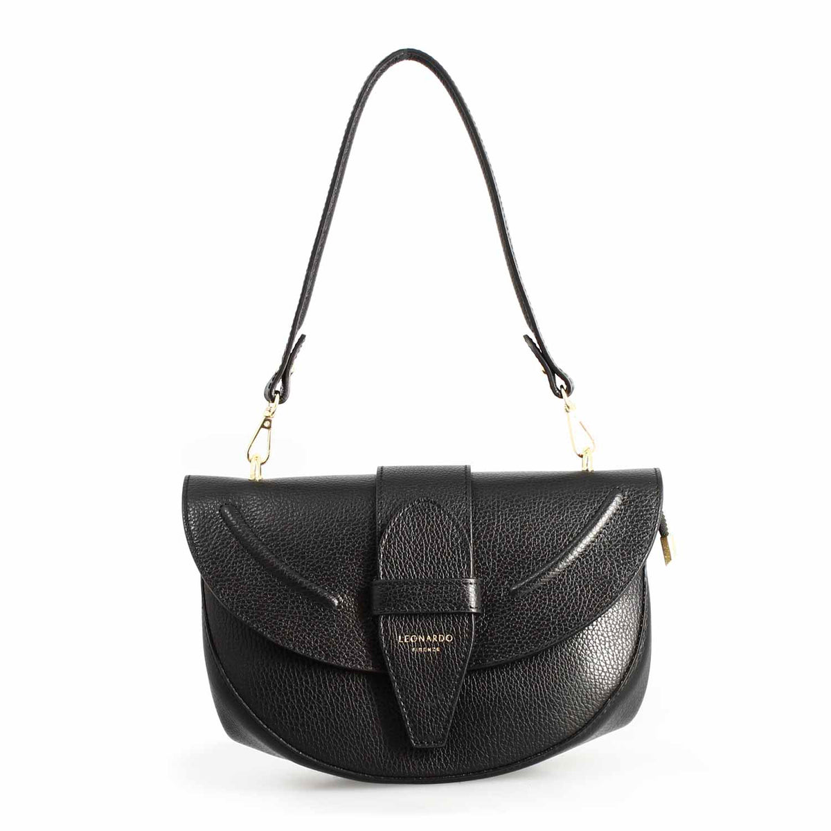 Borsa a spalla Ofelia da donna in pelle nera - LeonardoShoes