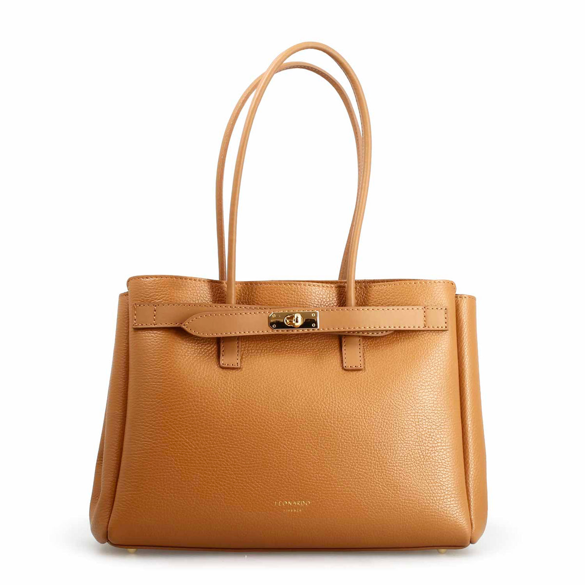 Borsa a spalle da donna in pelle marrone chiaro Giulia - LeonardoShoes