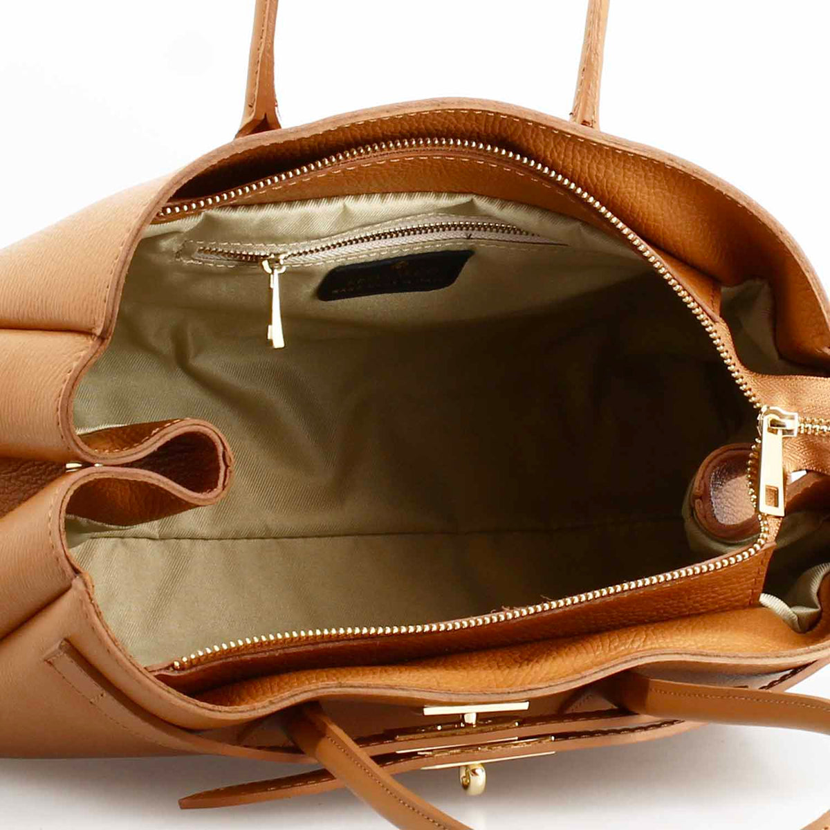 Borsa a spalle da donna in pelle marrone chiaro Giulia - LeonardoShoes