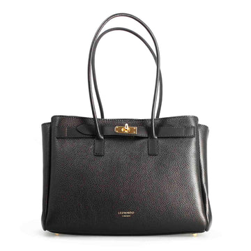 Borsa a spalle da donna in pelle nera Giulia - LeonardoShoes