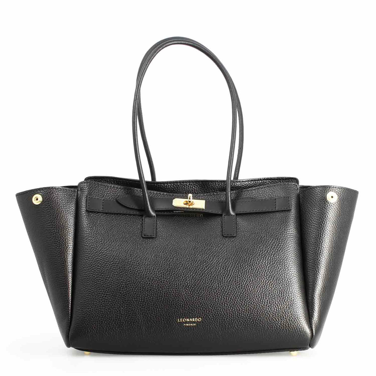 Borsa a spalle da donna in pelle nera Giulia - LeonardoShoes