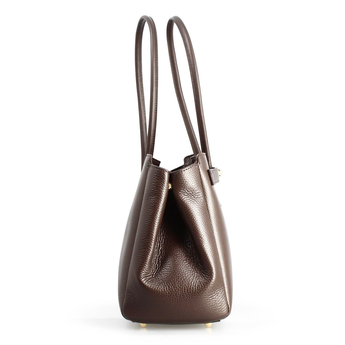 Borsa a spalle da donna in pelle marrone scuro Giulia - LeonardoShoes