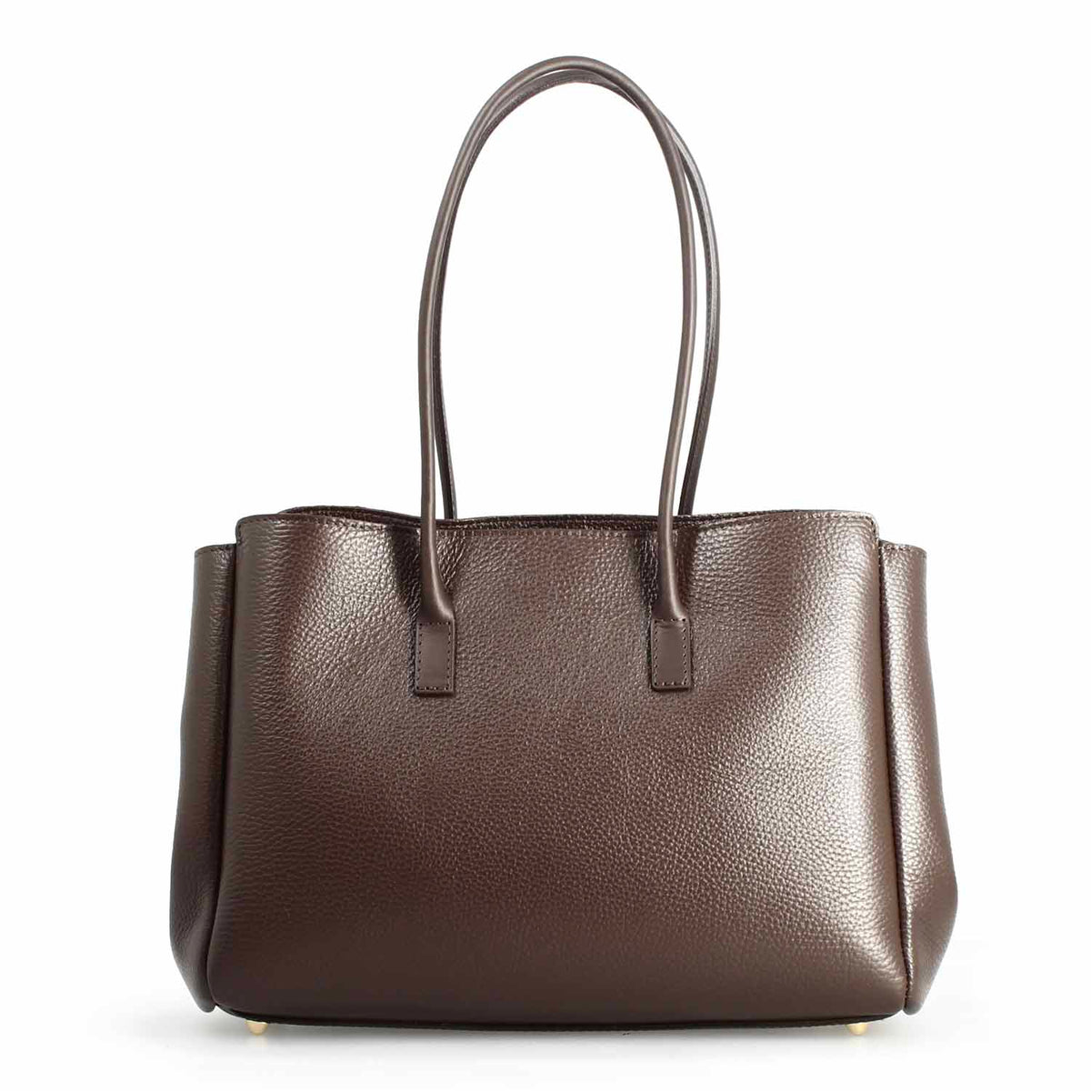 Borsa a spalle da donna in pelle marrone scuro Giulia - LeonardoShoes