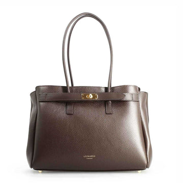 Borsa a spalle da donna in pelle marrone scuro Giulia - LeonardoShoes