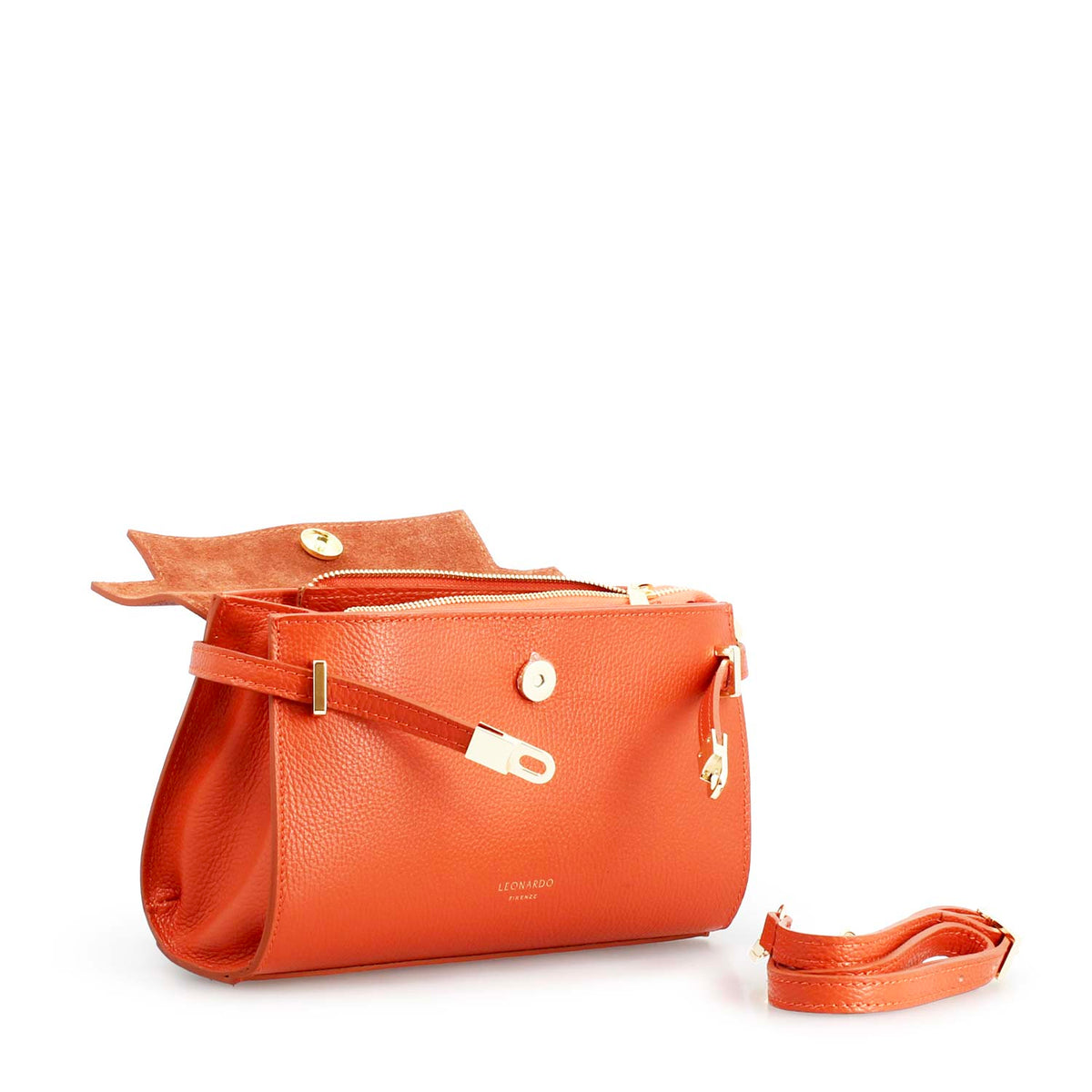 Borsa a mano Emily da donna in pelle arancione - LeonardoShoes