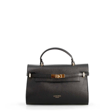 Borsa a mano Emily da donna in pelle nera - LeonardoShoes