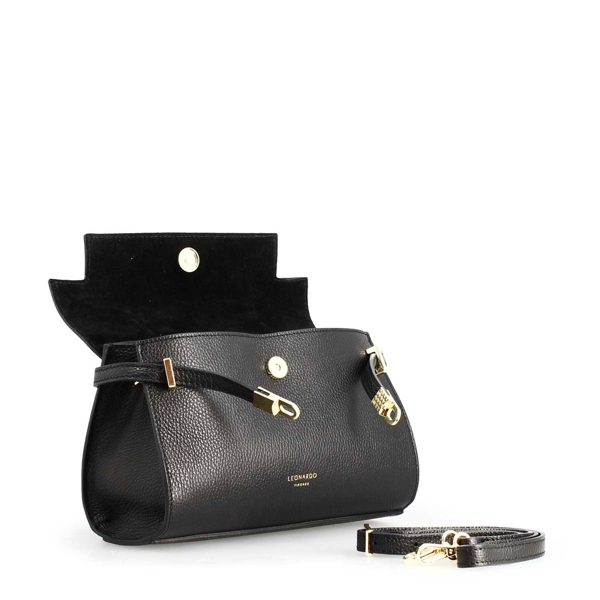 Borsa a mano Emily da donna in pelle nera - LeonardoShoes