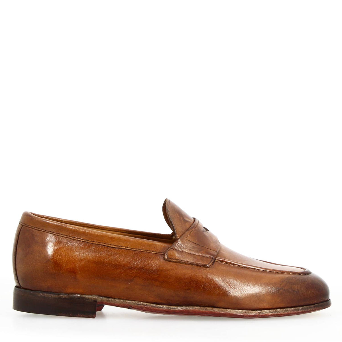 Mocassino Navona da uomo in pelle pregiata marrone - LeonardoShoes