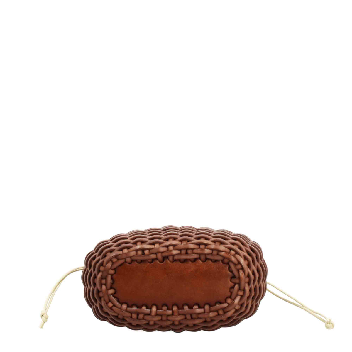 Borsa Canestra XS artigianale in pelle intrecciata marrone - LeonardoShoes