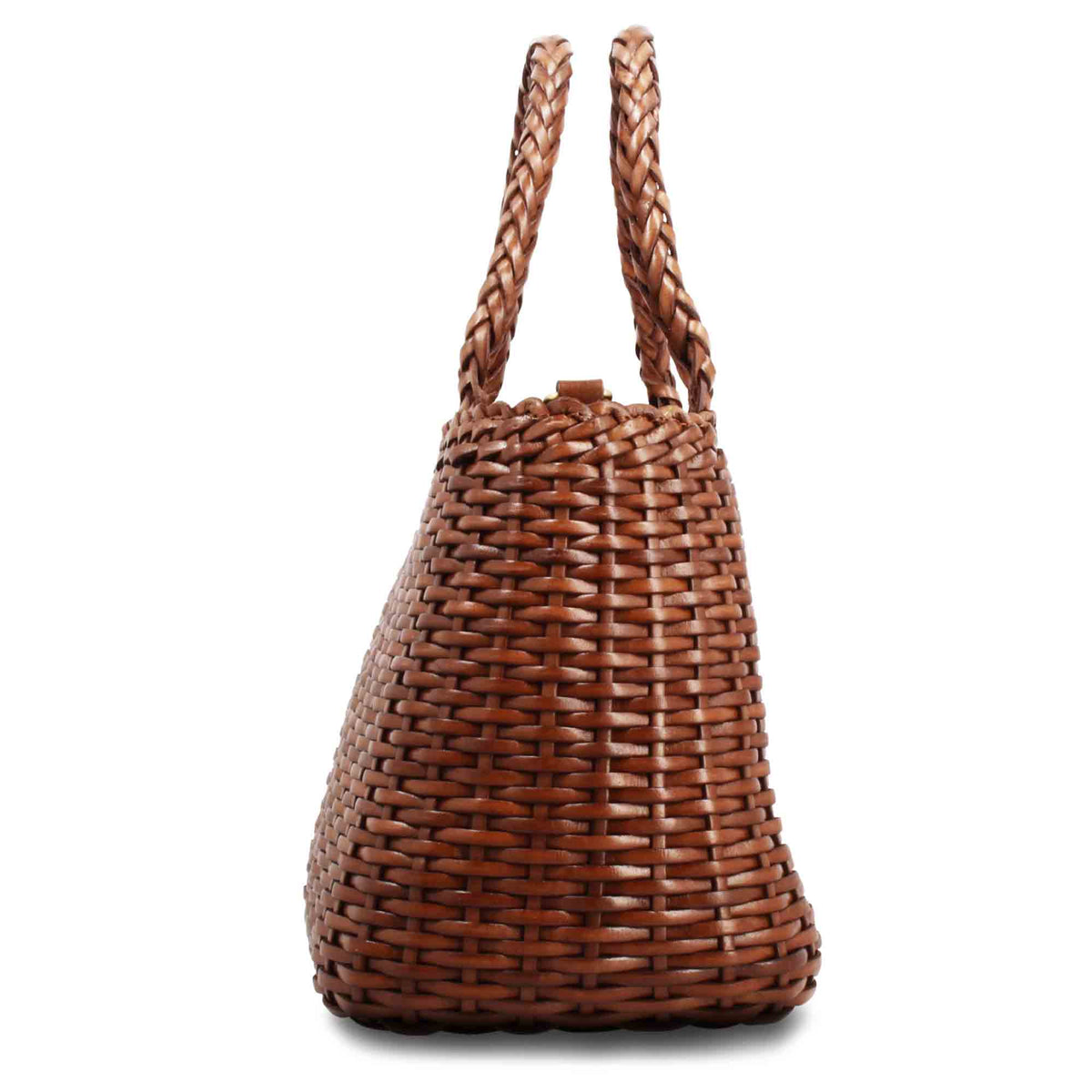 Borsa Canestra XL artigianale in pelle intrecciata marrone - LeonardoShoes