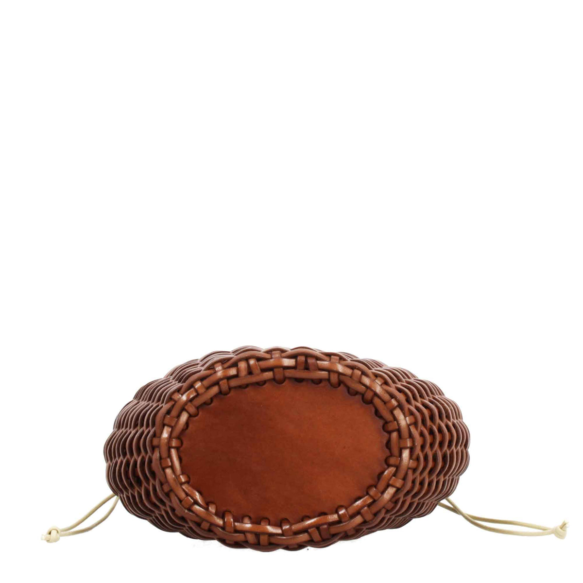 Borsa Canestra M artigianale in pelle intrecciata marrone - LeonardoShoes