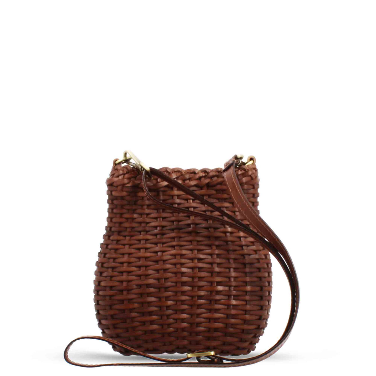Borsa Canestra S artigianale in pelle intrecciata marrone - LeonardoShoes