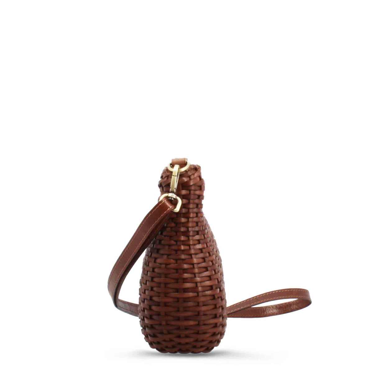 Borsa Canestra S artigianale in pelle intrecciata marrone - LeonardoShoes