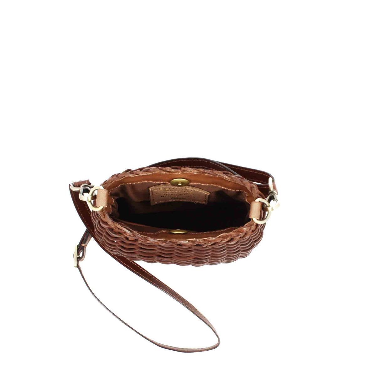 Borsa Canestra S artigianale in pelle intrecciata marrone - LeonardoShoes