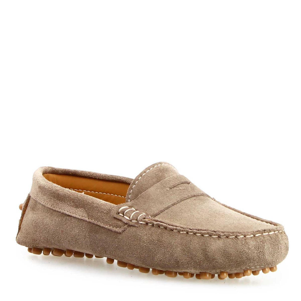 Car shoe Garda da donna in camoscio beige - LeonardoShoes