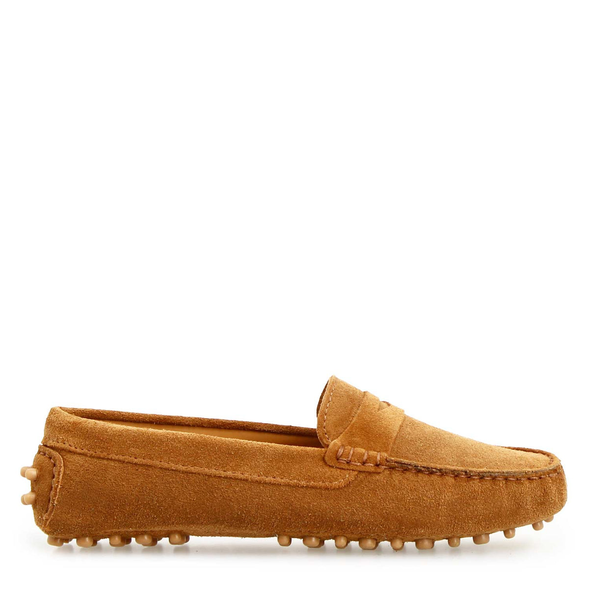 Car shoe Garda da donna in camoscio marrone chiaro - LeonardoShoes