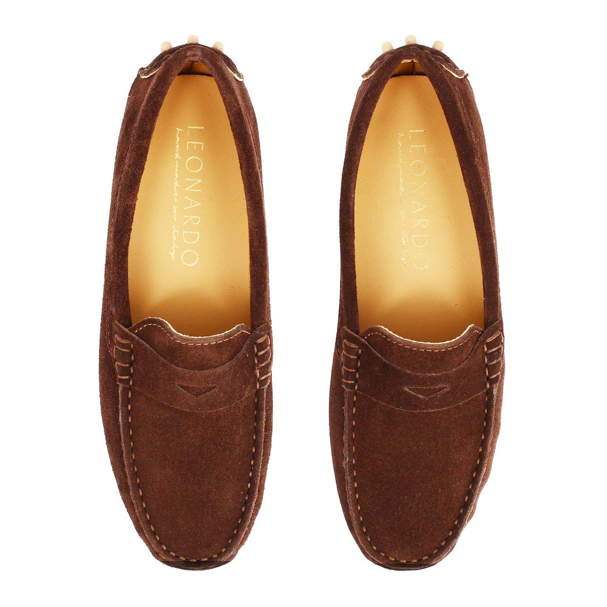 Car shoe Garda da donna in camoscio marrone scuro - LeonardoShoes