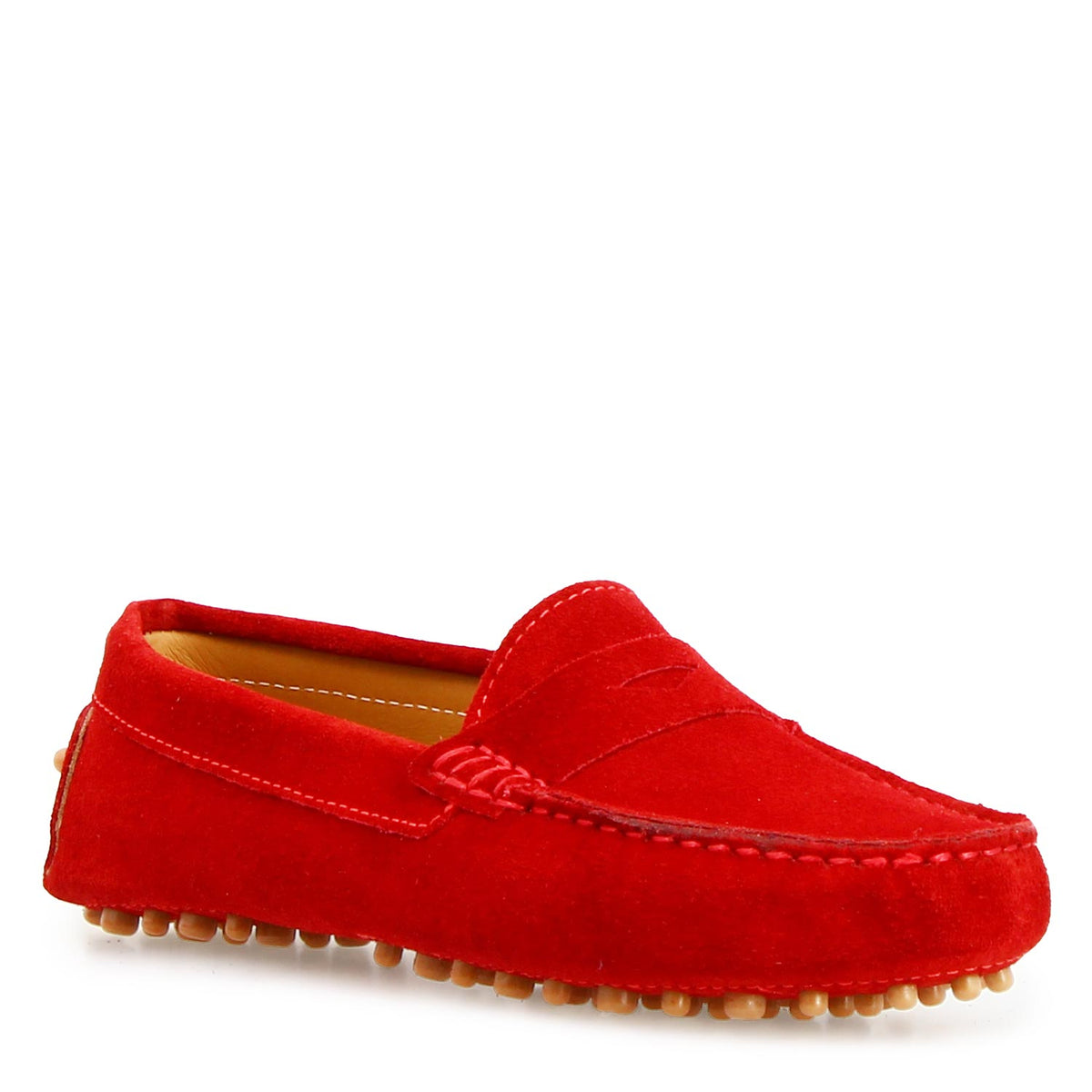Car shoe Garda da donna in camoscio rosso - LeonardoShoes