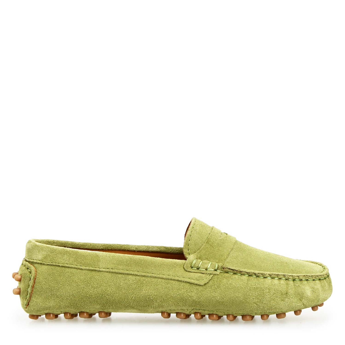Car shoe Garda da donna in camoscio verde - LeonardoShoes