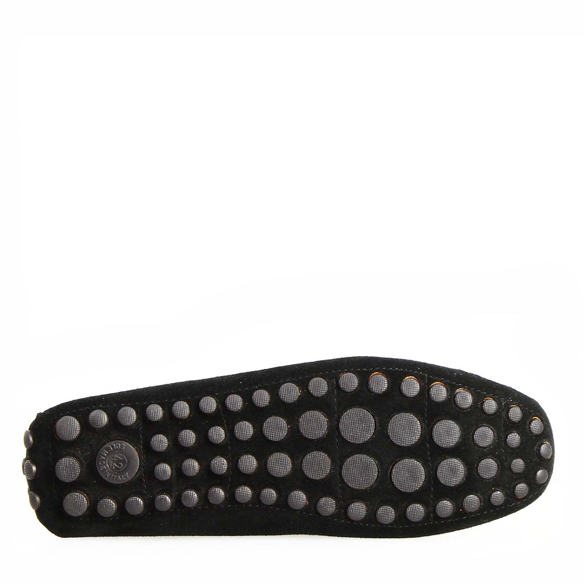 Car shoe Garda da uomo in pelle scamosciata nera - LeonardoShoes