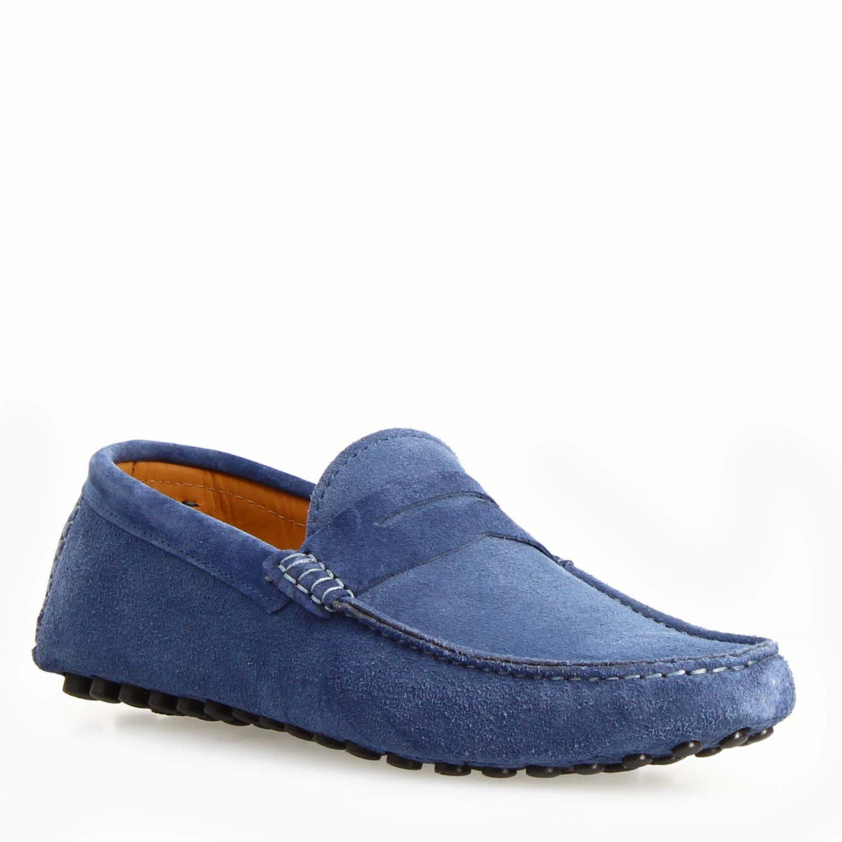 Car shoe Garda da uomo in camoscio celeste - LeonardoShoes