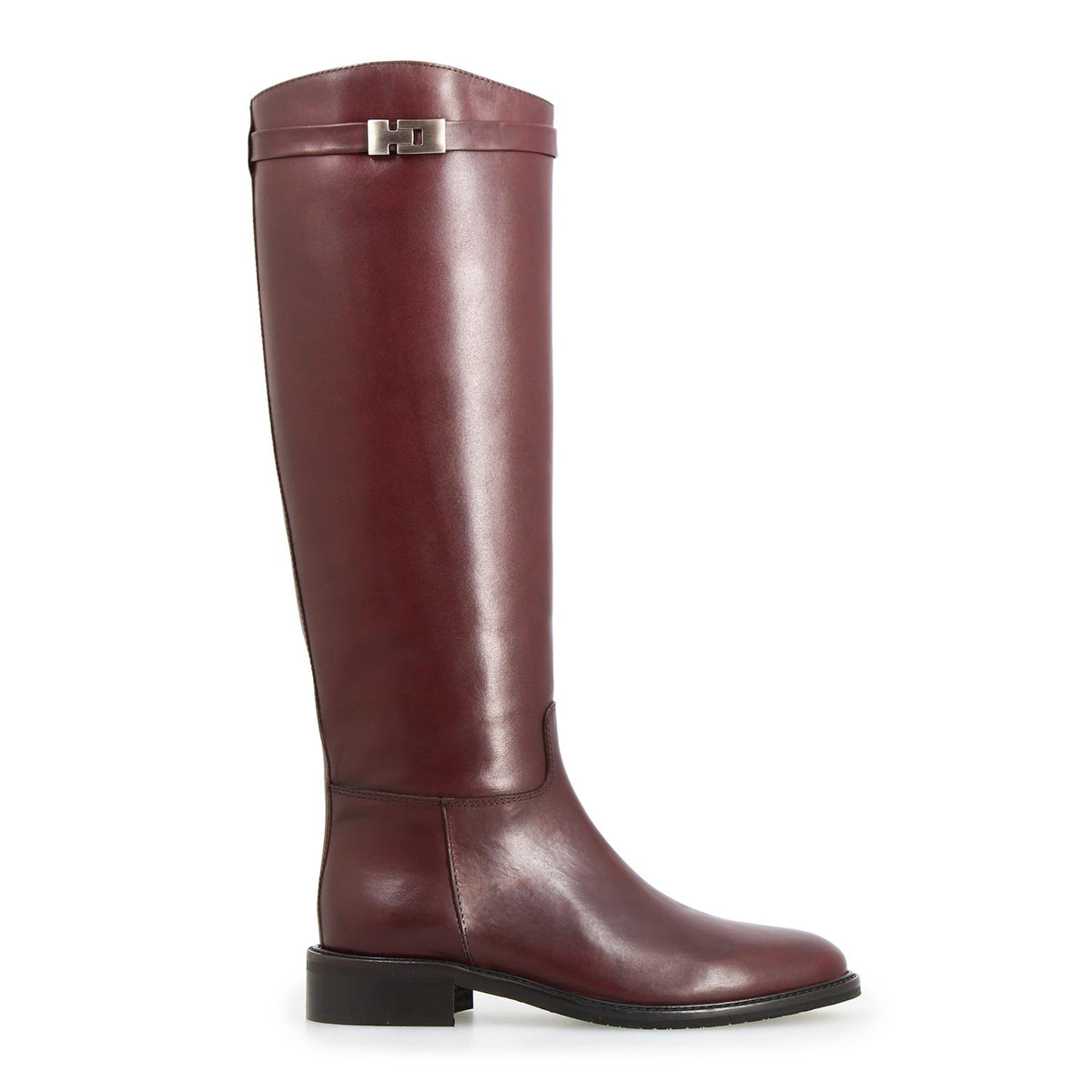 Caracalla - Stivale cavallerizzo da donna con fibbia in pelle bordeaux