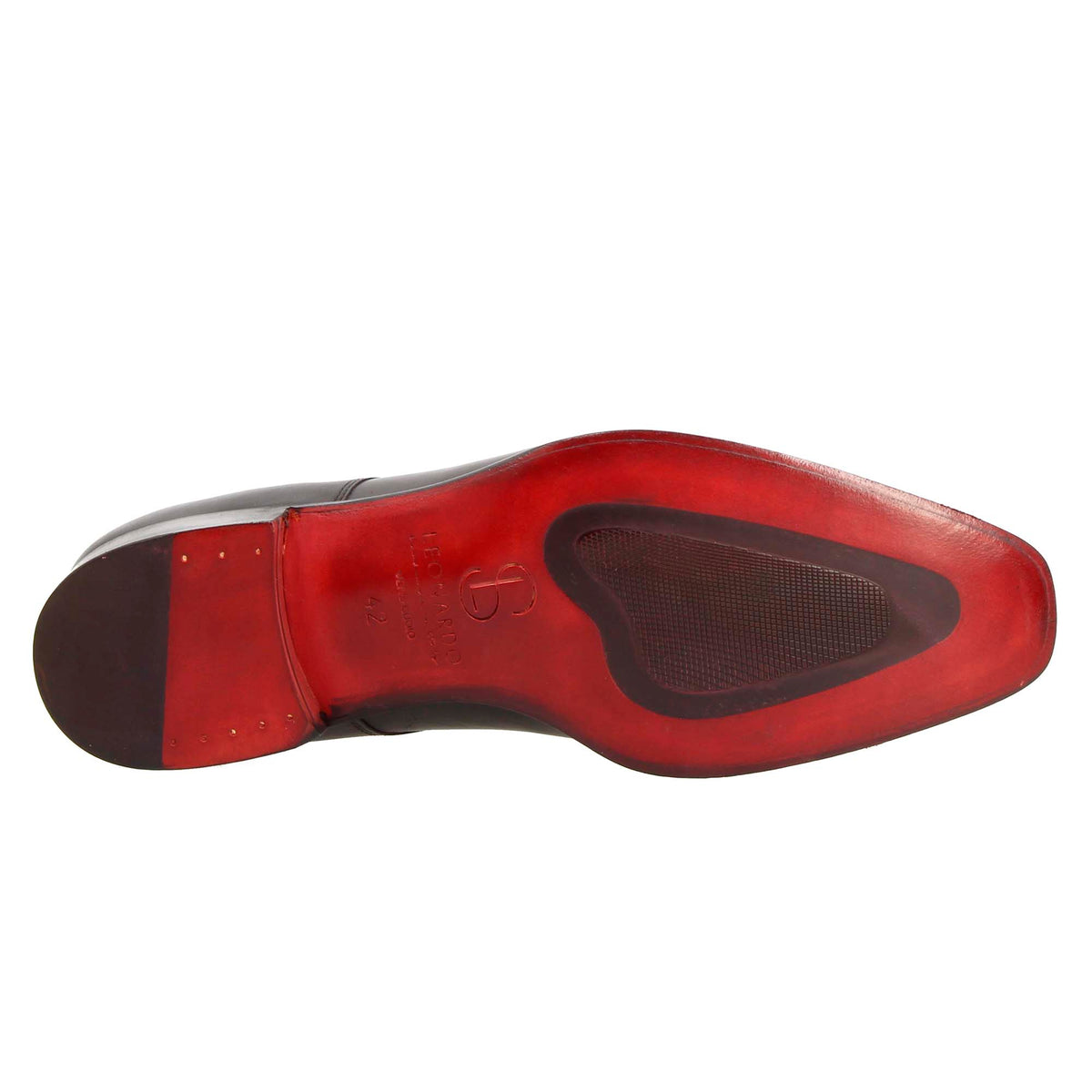 Derby da uomo in pelle colore nero liscia con punta squadrata con disegno - LeonardoShoes