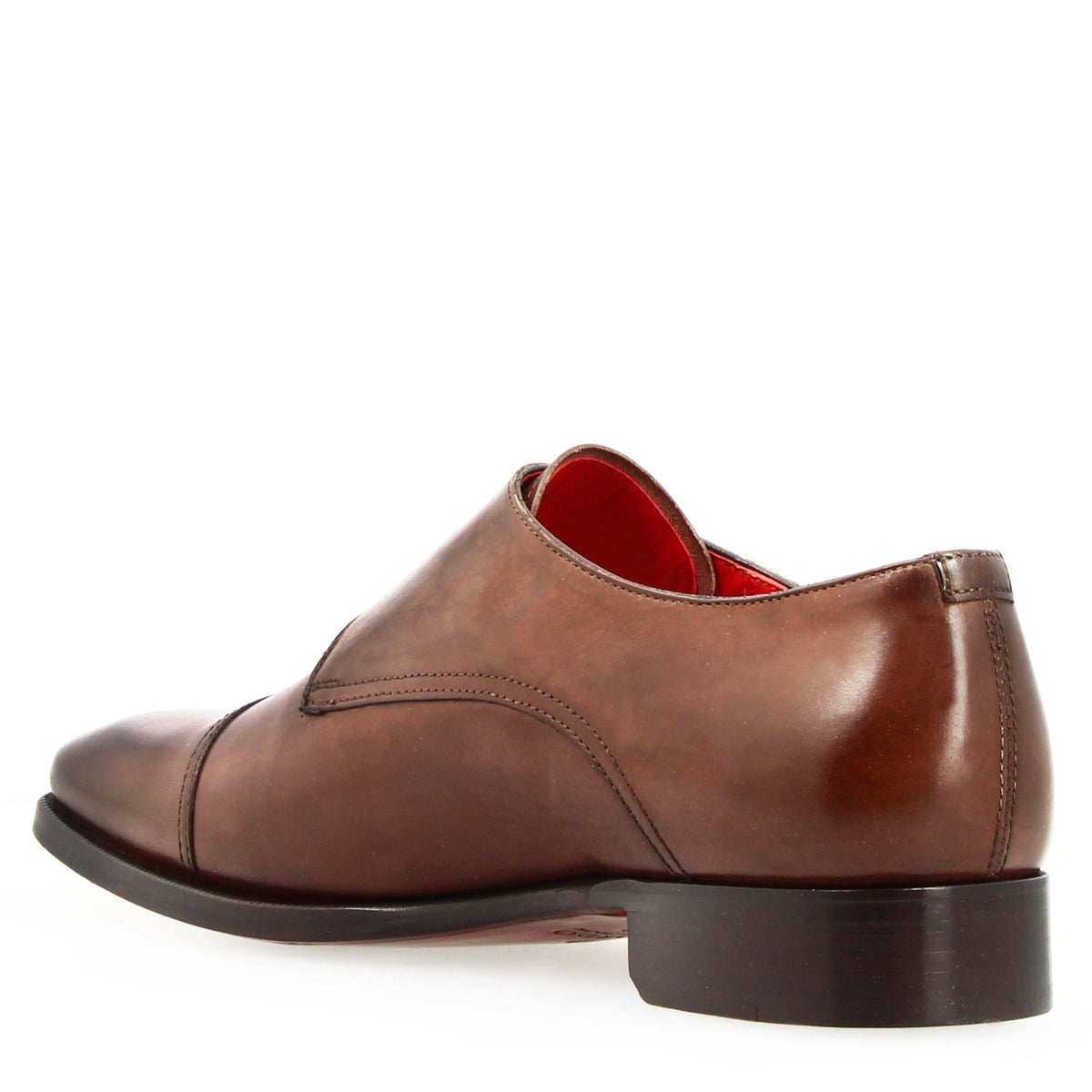 Doppia fibbia Achille da uomo in pelle marrone - LeonardoShoes