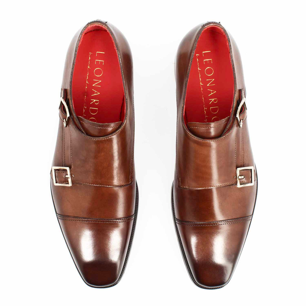 Doppia fibbia Achille da uomo in pelle marrone - LeonardoShoes
