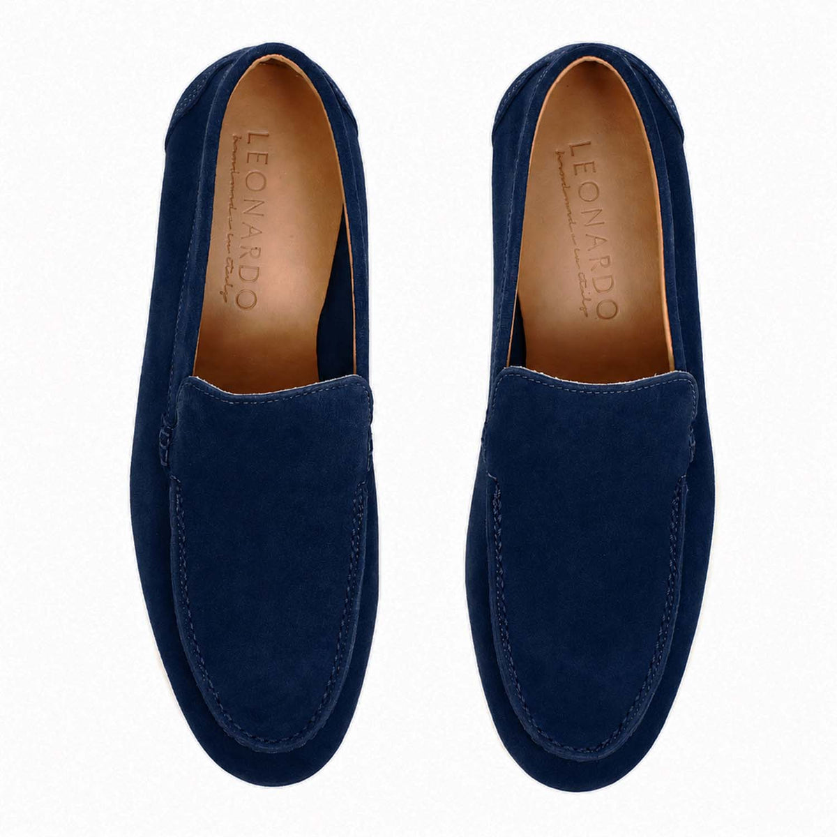 Mocassino Elite da uomo in camoscio blu - LeonardoShoes
