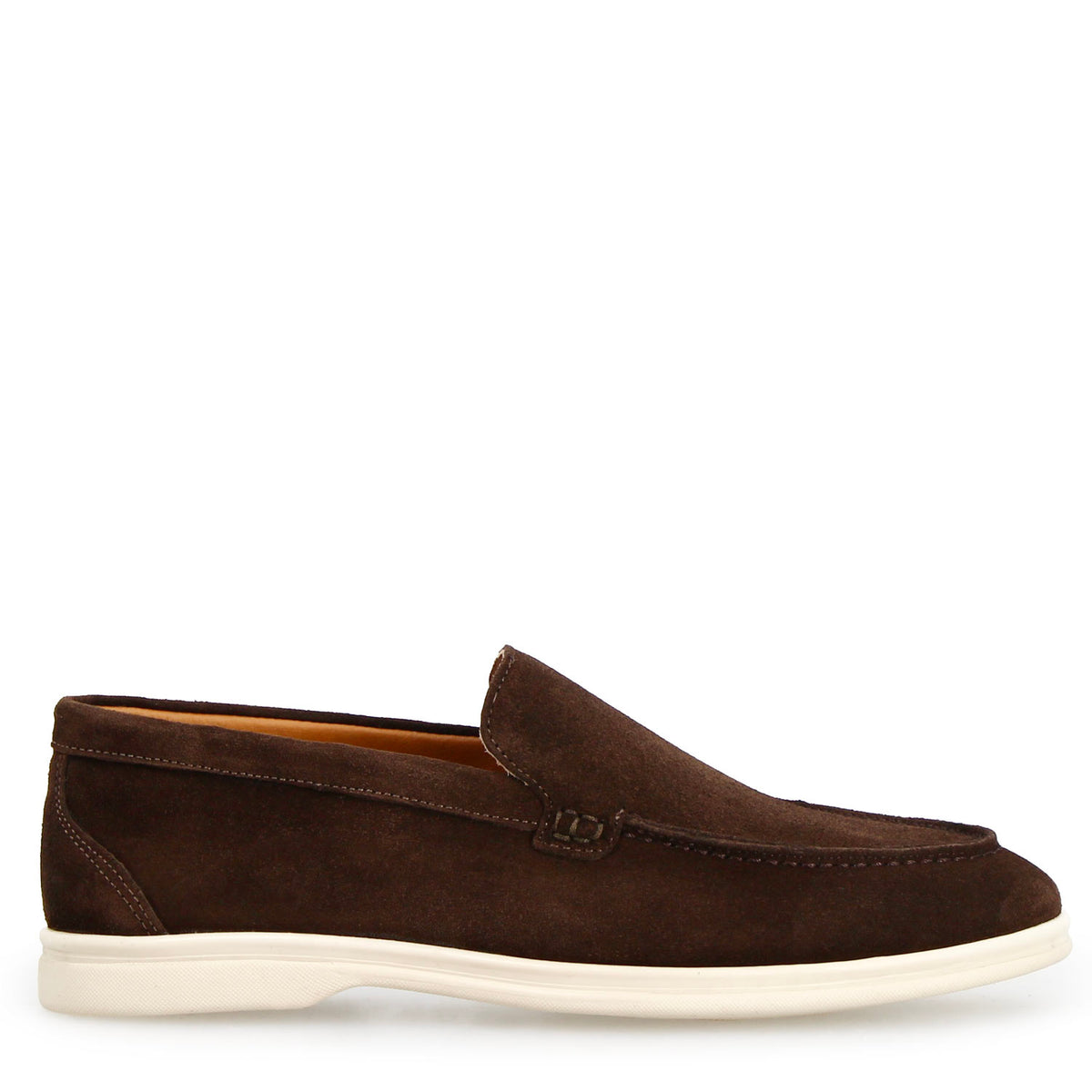 Mocassino Elite da uomo in pelle scamosciata marrone scuro - LeonardoShoes