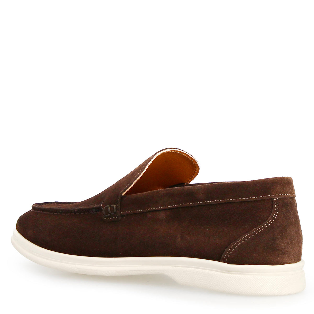 Mocassino Elite da uomo in pelle scamosciata marrone scuro - LeonardoShoes