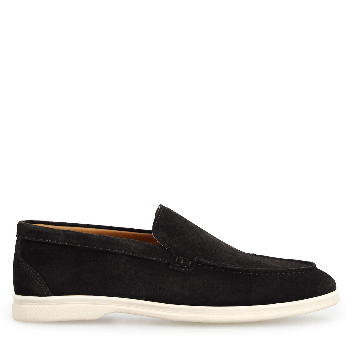 Mocassino Elite da uomo in pelle scamosciata nera - LeonardoShoes