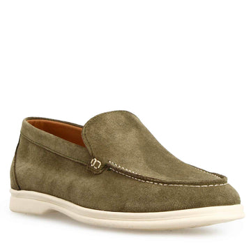 Mocassino Elite da uomo in camoscio verde - LeonardoShoes