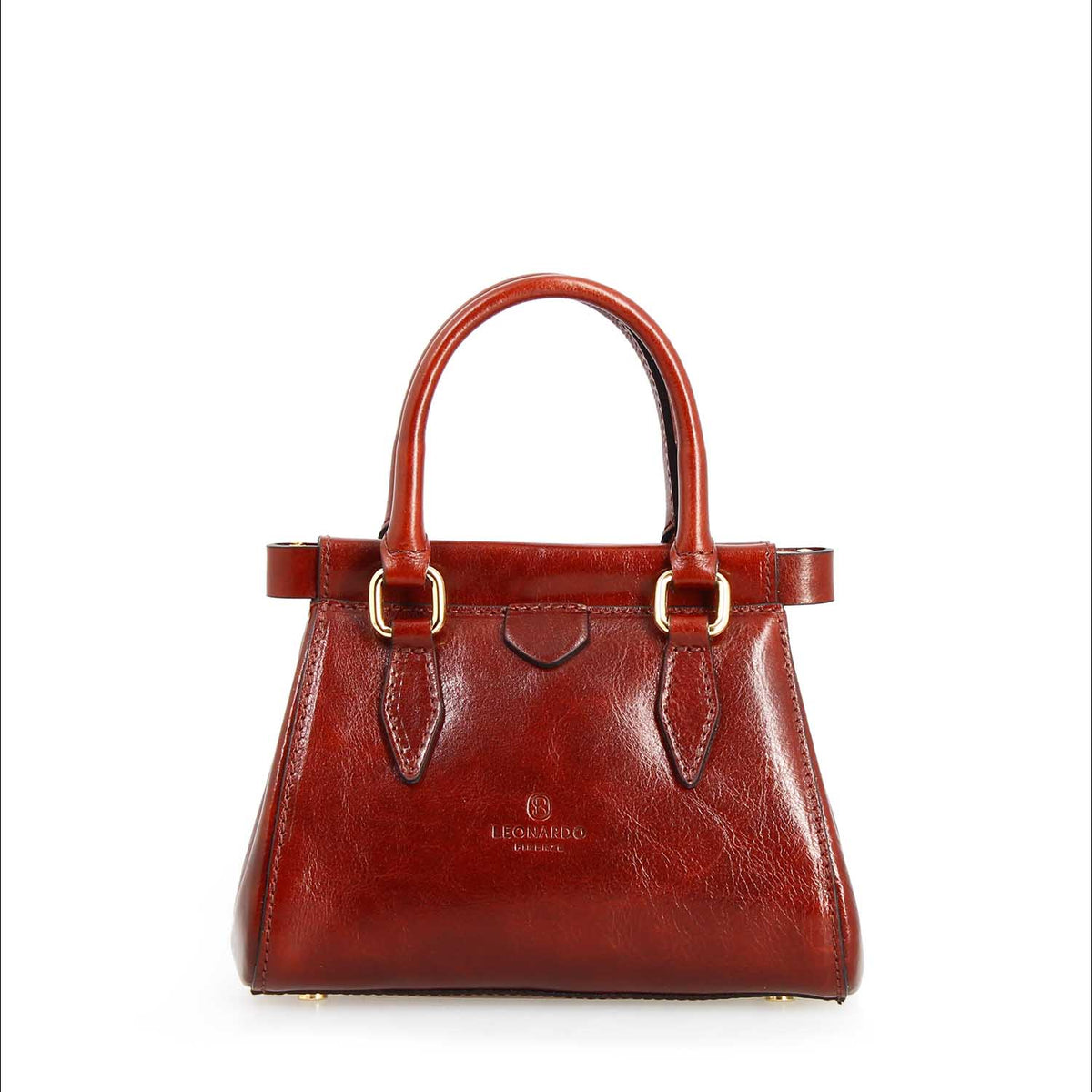 Borsetta a mano Fiorenza in pelle con tracolla rimovibile colore marrone - LeonardoShoes