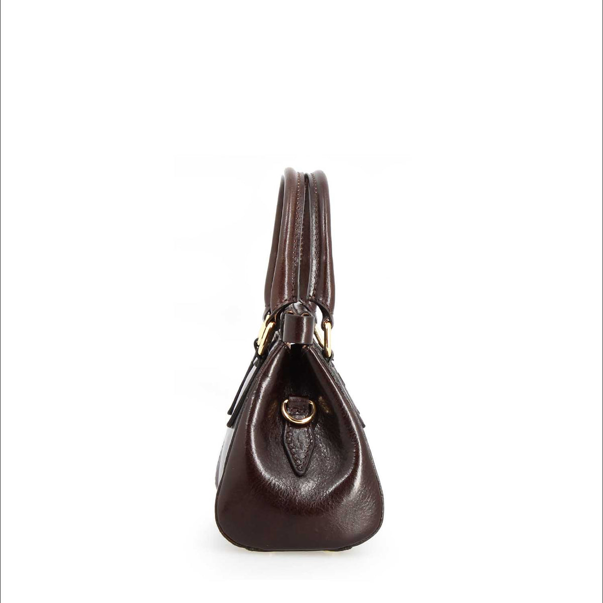 Borsetta a mano Fiorenza in pelle con tracolla rimovibile colore marrone scuro - LeonardoShoes