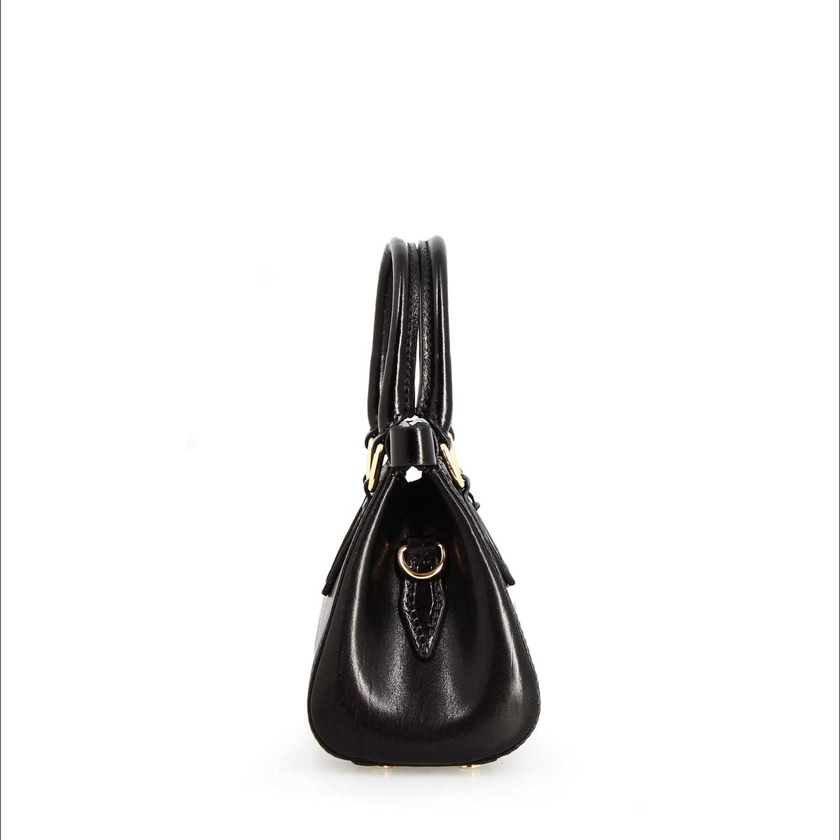 Borsetta a mano Fiorenza in pelle con tracolla rimovibile colore nero - LeonardoShoes