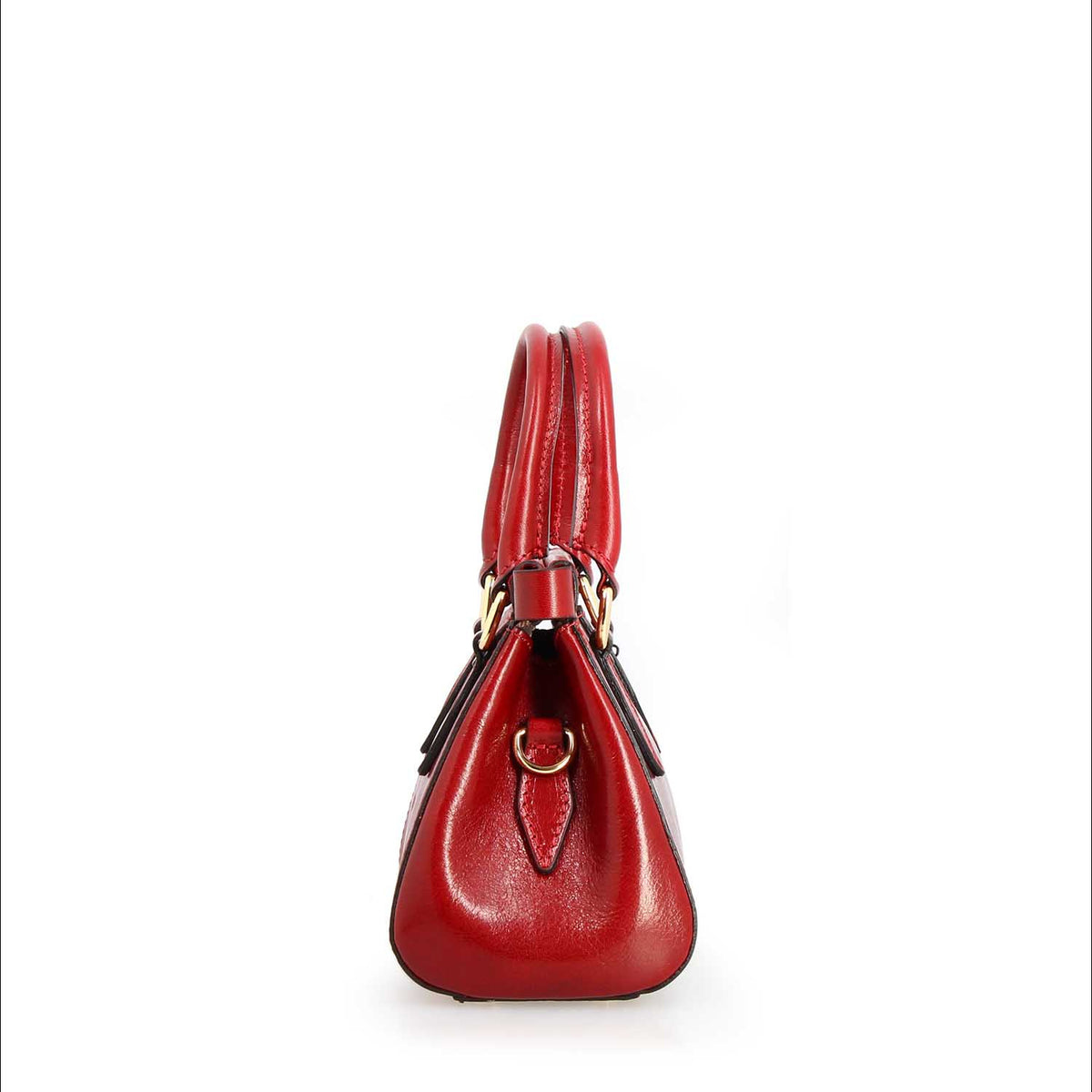 Borsetta a mano Fiorenza in pelle con tracolla rimovibile colore rosso - LeonardoShoes