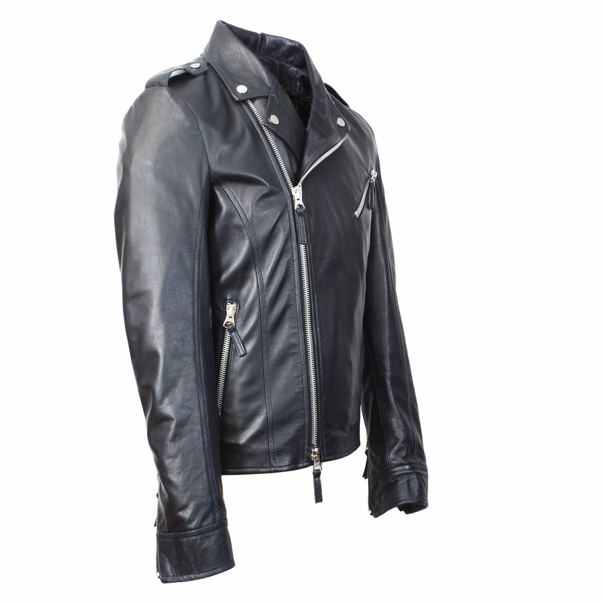 Giacca riders Hakan da uomo fatta a mano in pelle nera - LeonardoShoes