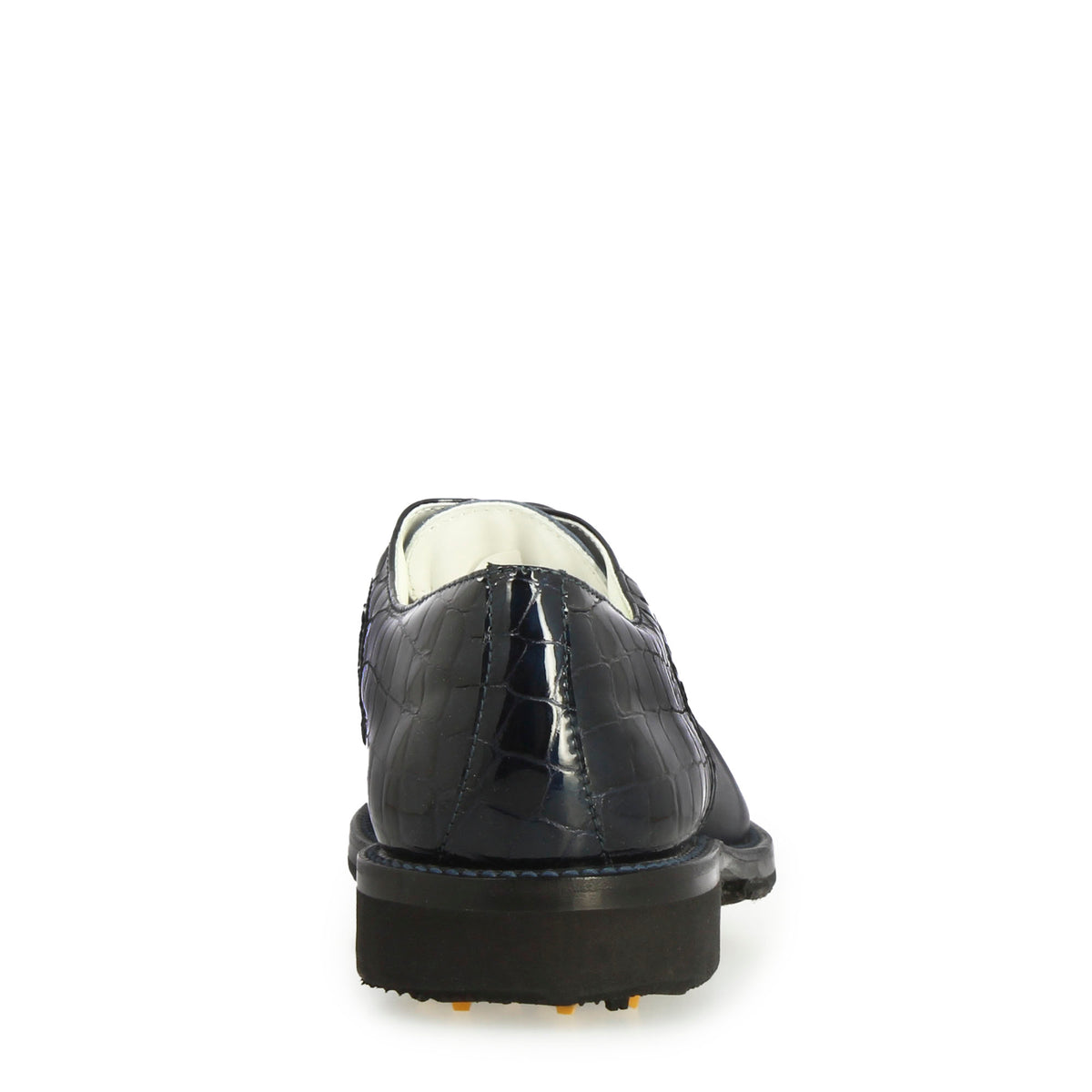 Scarpe da golf artigianali in pelle colore blu scuro - LeonardoShoes
