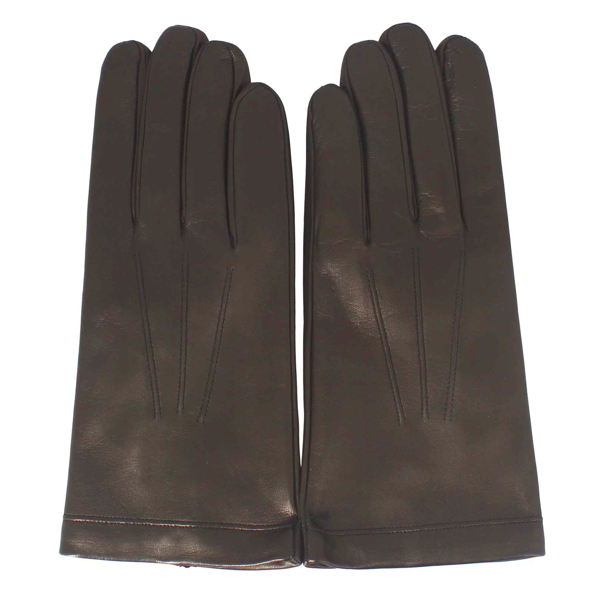 Guanti da uomo fatti a mano in nappa colore marrone foderati in cashmere - LeonardoShoes