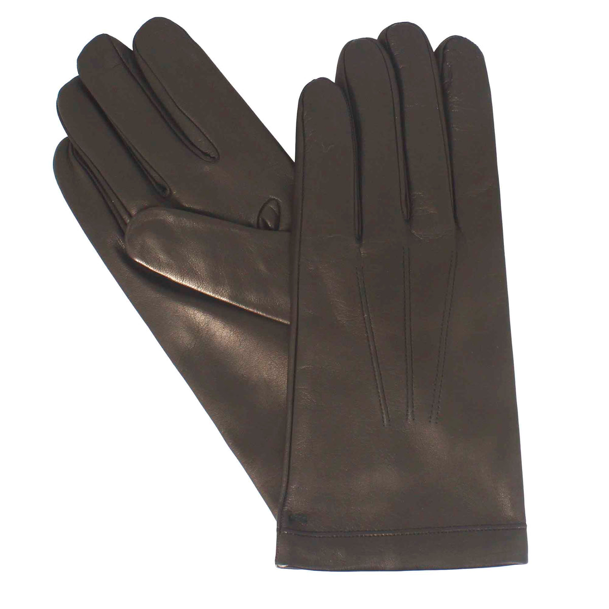 Guanti da uomo fatti a mano in nappa colore marrone foderati in cashmere - LeonardoShoes