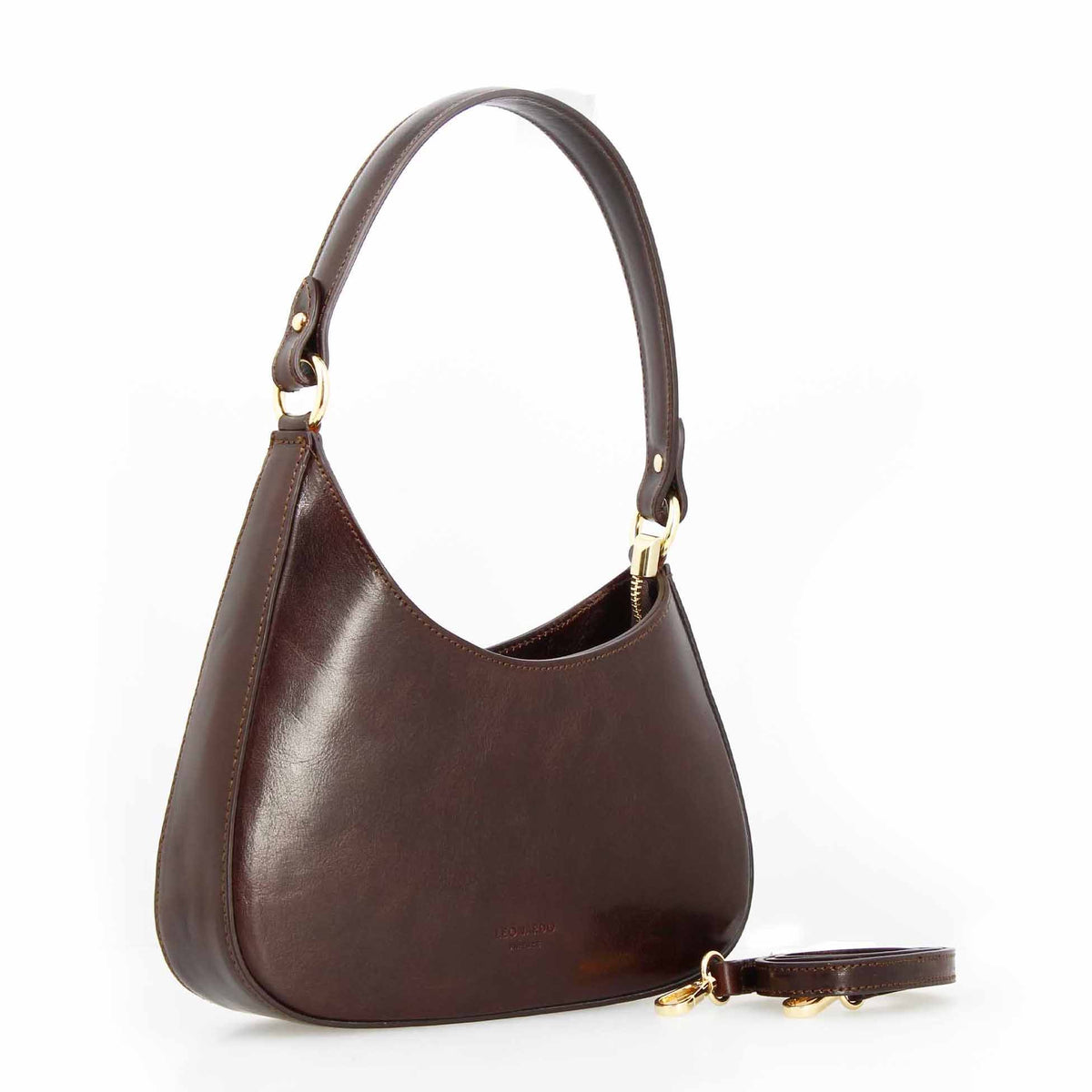 Isotta M - Borsa a mano da donna in pelle marrone scuro