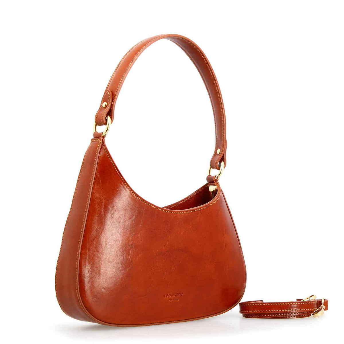 Isotta M - Borsa a mano da donna in pelle marrone chiaro