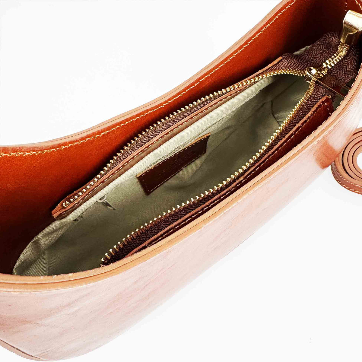 Isotta M - Borsa a mano da donna in pelle marrone chiaro