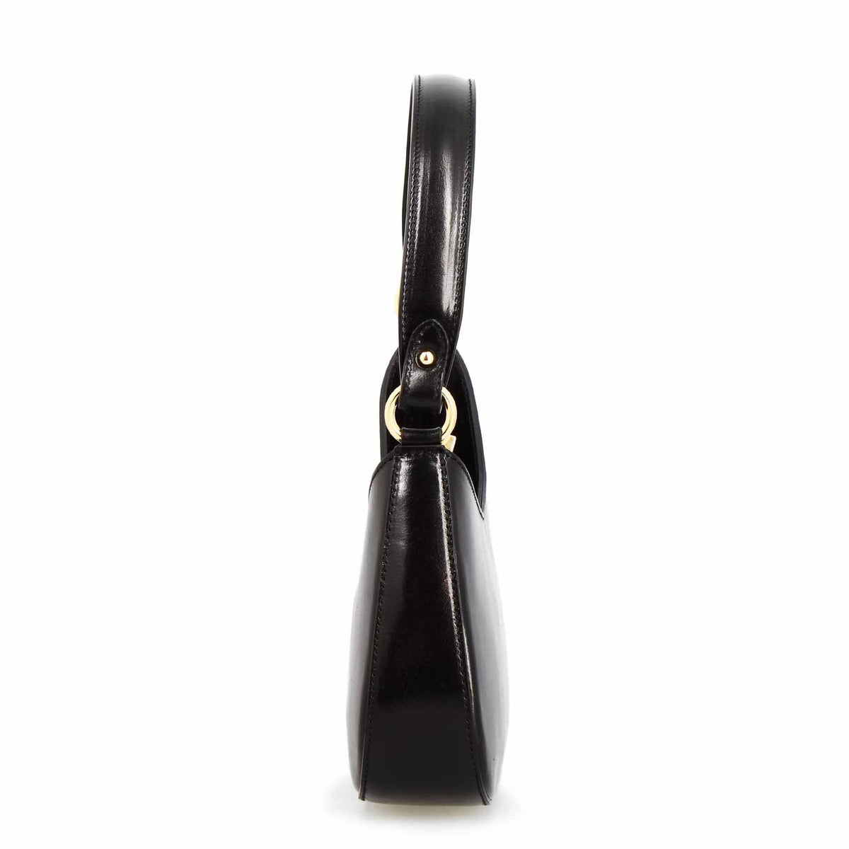 Isotta M - Borsa a mano da donna mezzaluna in pelle nera