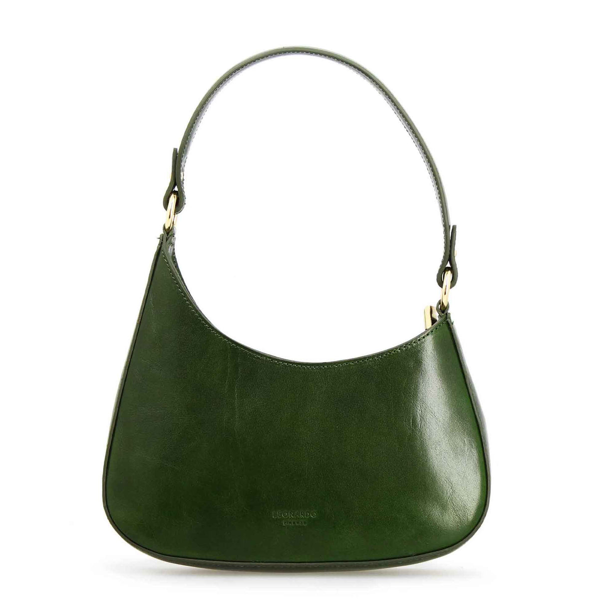 Isotta M - Borsa a mano da donna mezzaluna in pelle verde