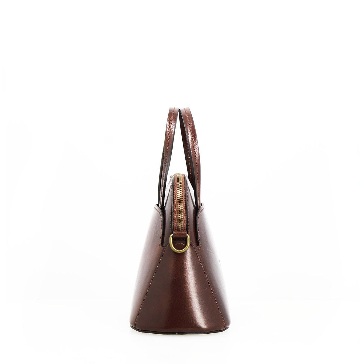 Borsa a tracolla Livia da donna in pelle marrone scuro semi lucida - LeonardoShoes