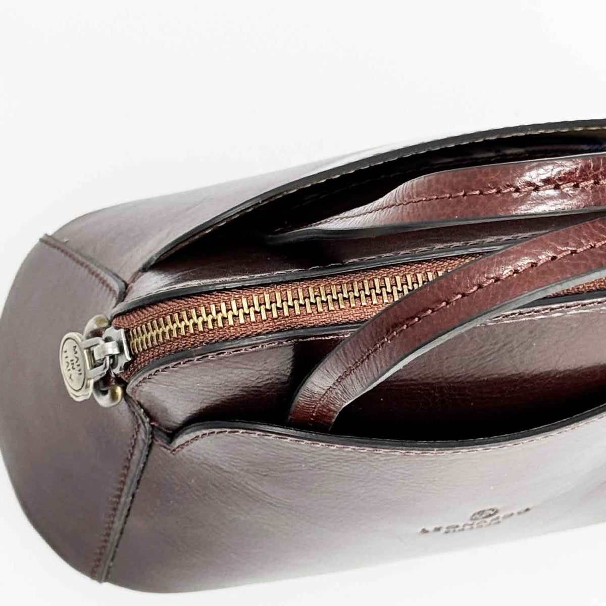 Borsa a tracolla Livia da donna in pelle marrone scuro semi lucida - LeonardoShoes