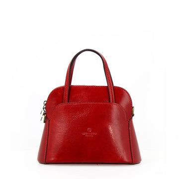 Borsa a tracolla Livia da donna in pelle rossa semi lucida - LeonardoShoes